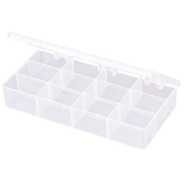 Compartment Box with 12 compartments, Plastic, 1 3/8 in H x 3-3/16 in W