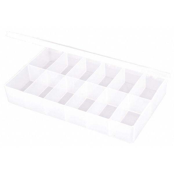 Compartment Box with 12 compartments, Plastic, 1 3/4 in H x 6-3/16 in W