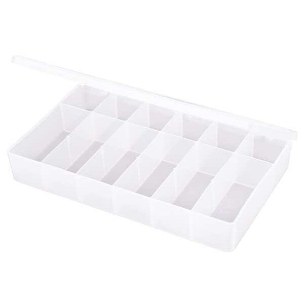 Compartment Box with 12 compartments, Plastic, 1 3/4 in H x 6-3/16 in W