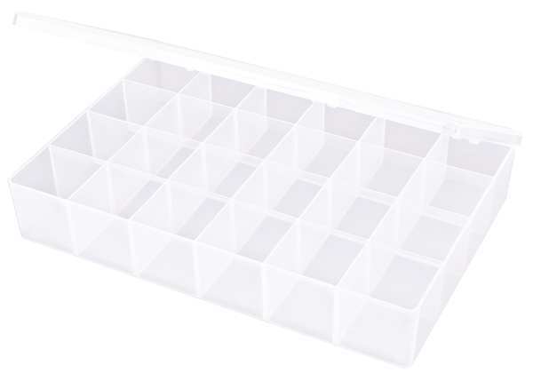 Compartment Box with 24 compartments, Plastic, 2 5/16 in H x 8-1/2 in W