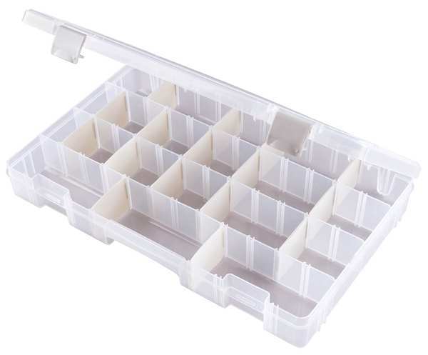 Adjustable Compartment Box with 35 compartments, Plastic, 1 15/16 in H x 8-3/16 in W