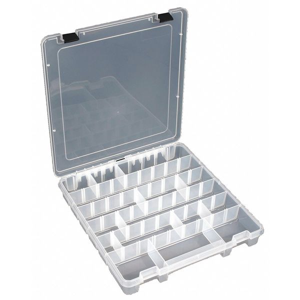 Adjustable Compartment Box with 4 to 40 compartments, Plastic, 2 in H x 15 in W