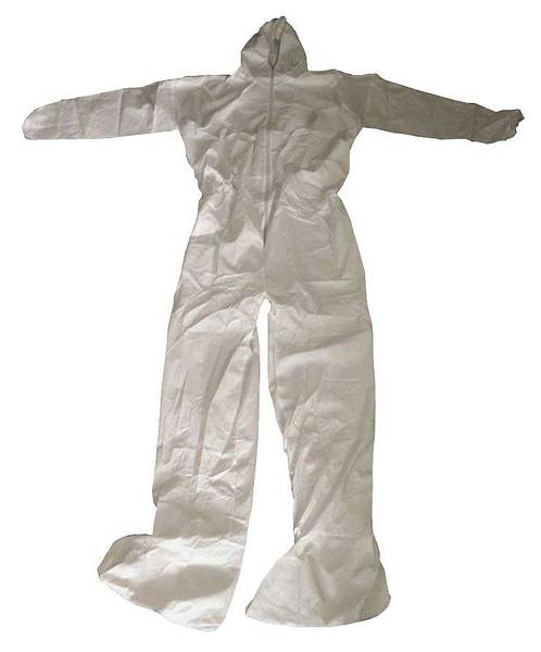 Hooded Disposable Coveralls, 6 PK, White, Microporous Film Laminate, Zipper