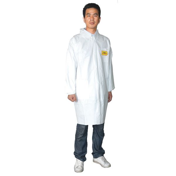 Disposable Lab Coat, White, 3XL, PK30