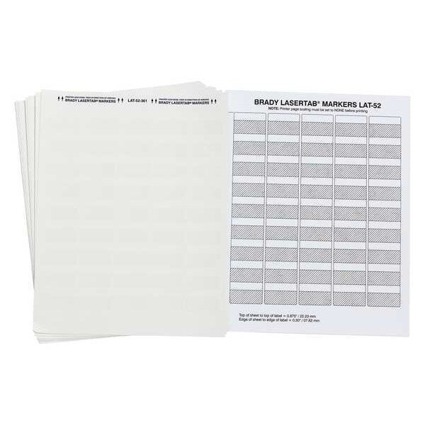 Write On Laminating Wire and Cable Markers, White on Translucent, LAT-52-361-1