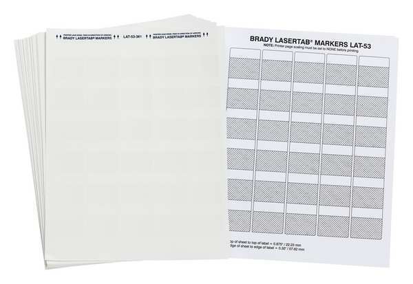 Write On Laminating Wire and Cable Markers, White on Translucent, LAT-53-361-1