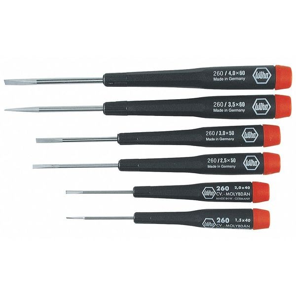 Precision Screwdriver Set, Slotted, 6 pcs