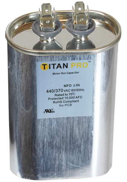 Motor Run Capacitor, 50 MFD, 3-7/16