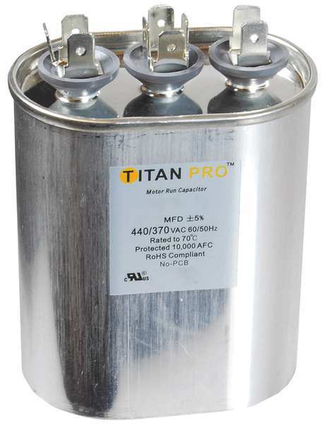 Motor Dual Run Cap, 15/4MFD, 370-440V, Oval