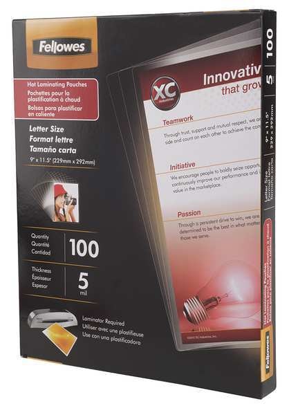 Laminating Pouch, 11-1/2 in.x9 in., PK100