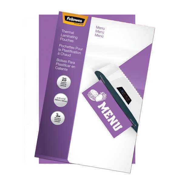 Laminating Pouch, Menu, 3 mil, PK25