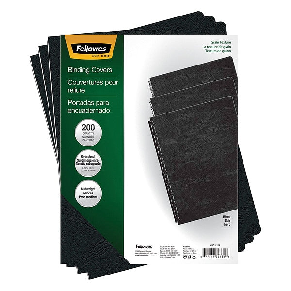Binding Cover, Blk, 8-3/4x11-1/4 In., PK200