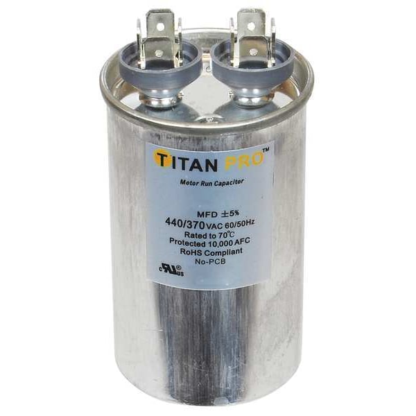 Motor Run Capacitor, 17.5 MFD, 3-1/4 In. H