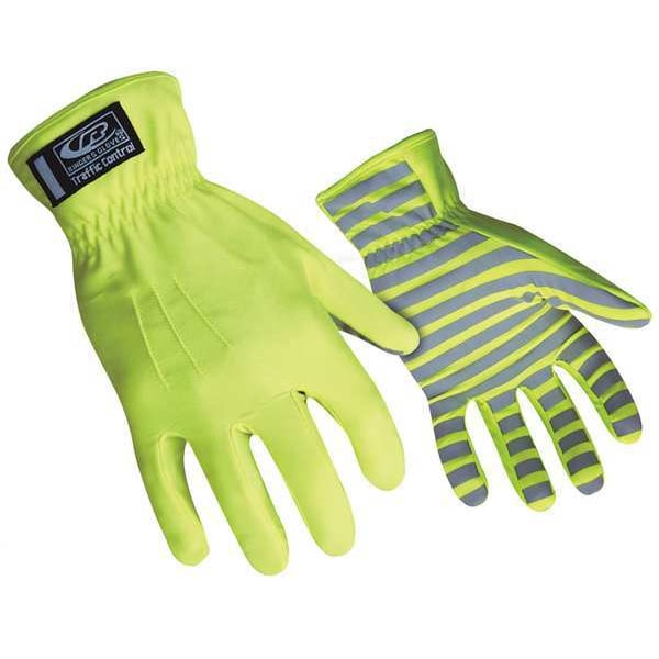 Mechanics Gloves, 2XL, Green, Nylon, Reflective Coating, Nylon