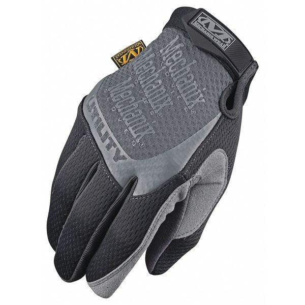 Mechanics Gloves, XL, Black/Gray, Synthetic Leather, TekDry(R)