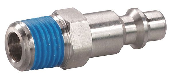 Quick Connect Hose Coupling, 1/4 in Body Size, 1/4 in Hose Fitting Size, Plug, Male, 30E548