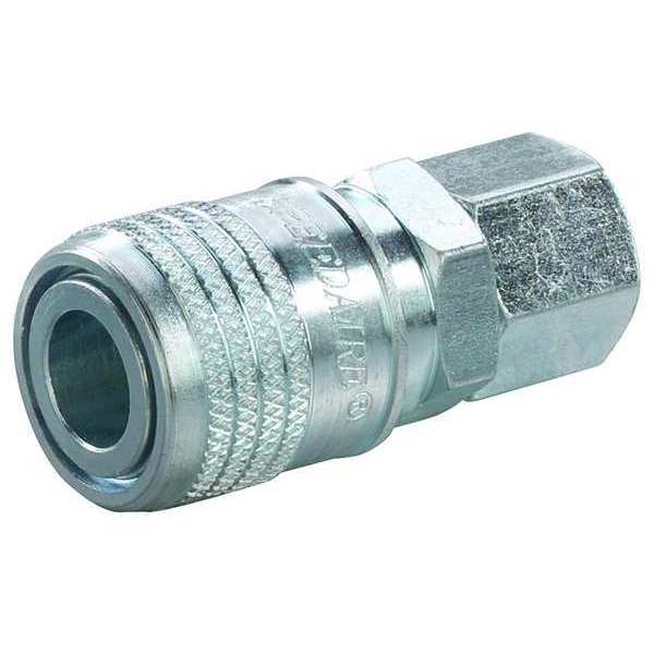 Coupler Body, (F)NPT, 1/4, Steel, Color: Silver
