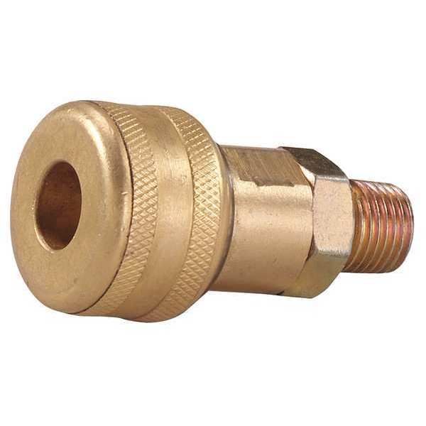 Coupler Body, (M)NPT, 1/4, Brass/Steel
