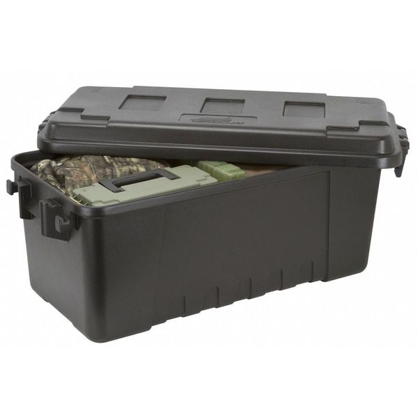 Storage Trunk, Black, Plastic, 14 1/4 in L, 30 in W, 12 3/4 in H, 3.2 cu ft Volume Capacity
