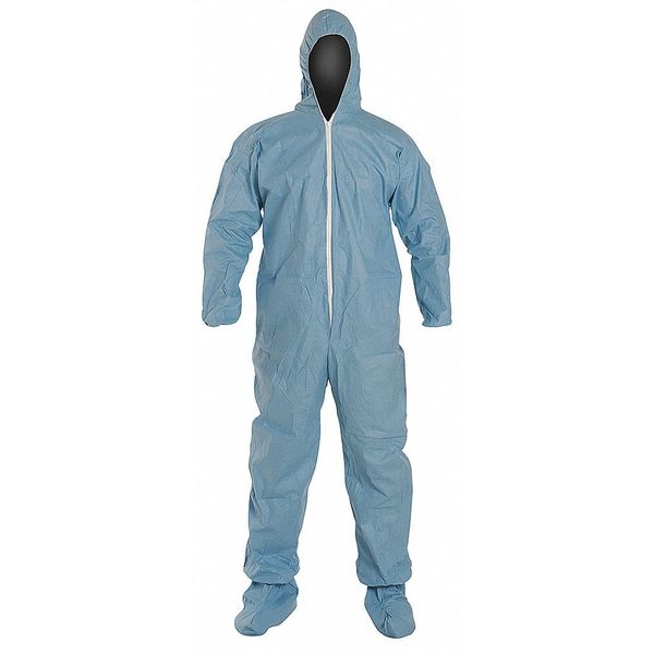 Flame Resistant Coverall w/Hood and Boots, Sky Blue, Tempro, 3XL