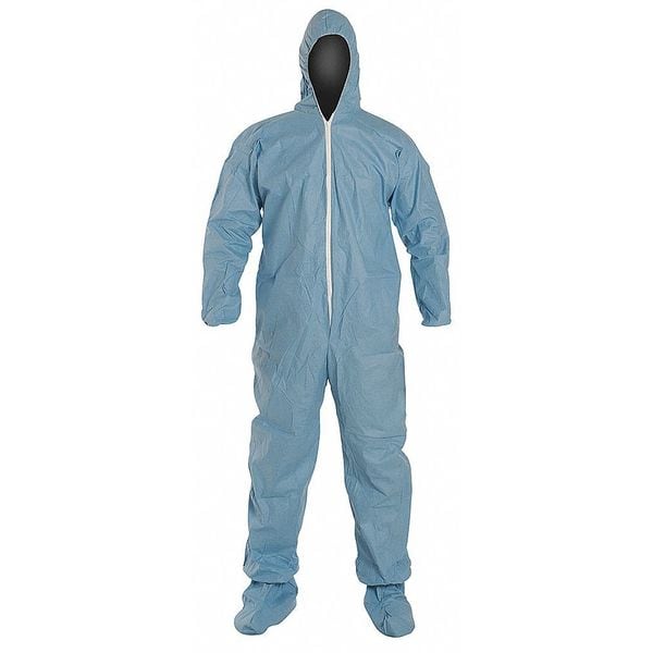 Flame Resistant Coverall w/Hood and Boots, Sky Blue, Tempro, XL