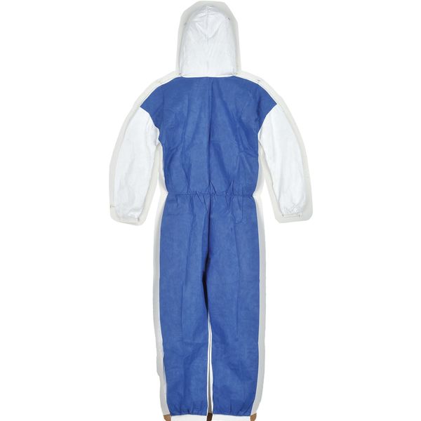 Hooded Disposable Coveralls, M, 25 PK, White, High Density Spunbond Polyethylene, Zipper