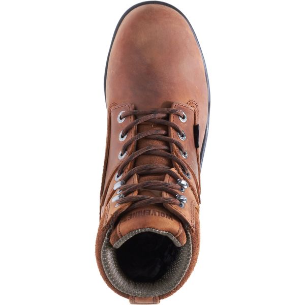 Size 8EW Men's 6 in Work Boot Steel Work Boot, Dark Brown