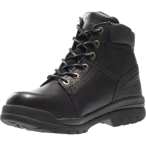 Size 8-1/2 Men's 6 in Work Boot Steel Work Boot, Black
