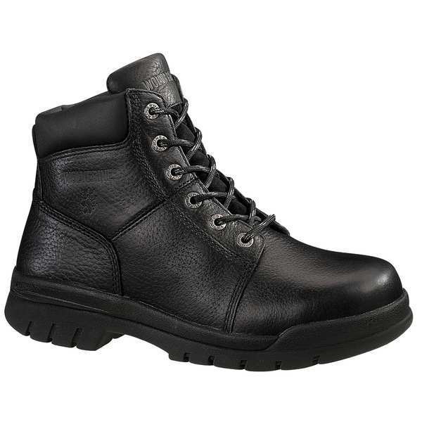 Size 10W Men's 6 in Work Boot Steel Work Boot, Black