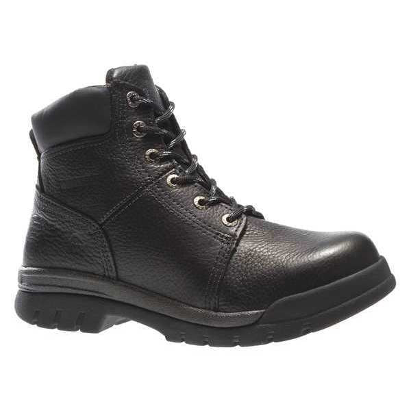 Size 11W Men's 6 in Work Boot Steel Work Boot, Black