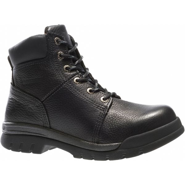 Size 10W Men's 6 in Work Boot Steel Work Boot, Black
