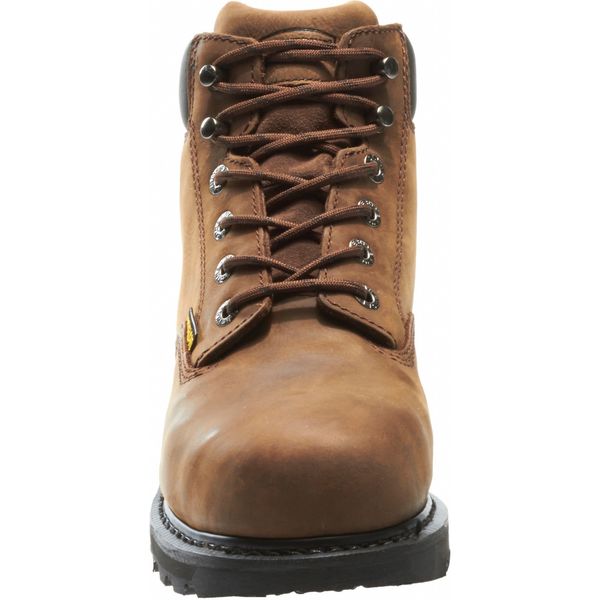 Size 7-1/2 Men's 6 in Work Boot Steel Work Boot, Brown