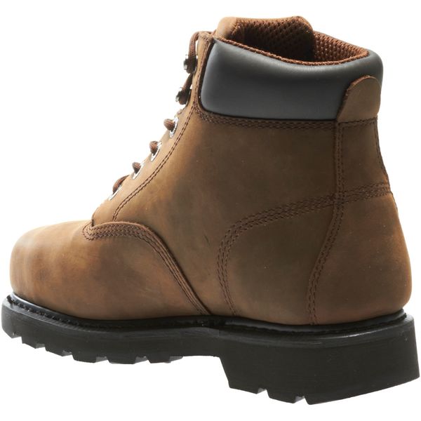 Size 7-1/2 Men's 6 in Work Boot Steel Work Boot, Brown