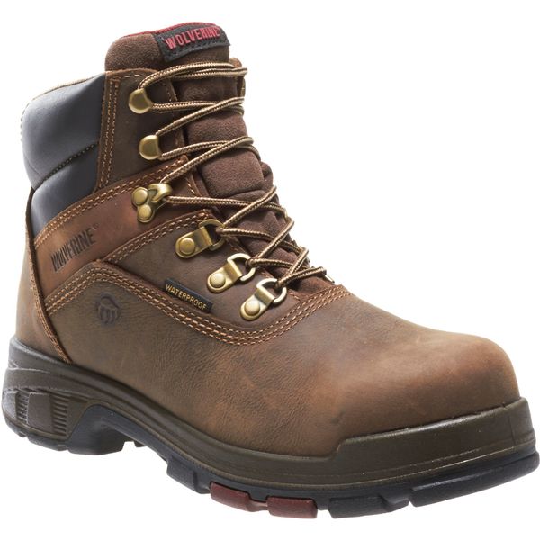 Size 8W Men's 6 in Work Boot Composite Work Boot, Dark Brown