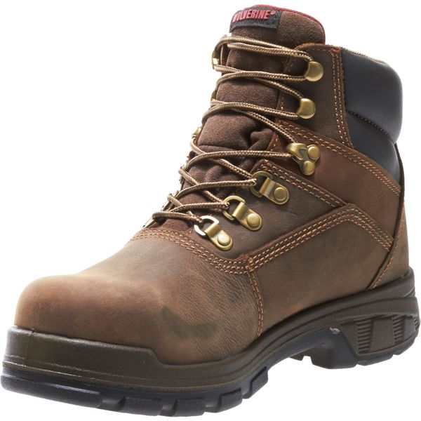 Size 8W Men's 6 in Work Boot Composite Work Boot, Dark Brown