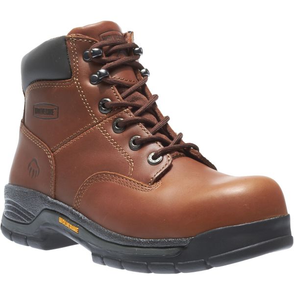 Size 14XW Men's 6 in Work Boot Steel Work Boot, Brown