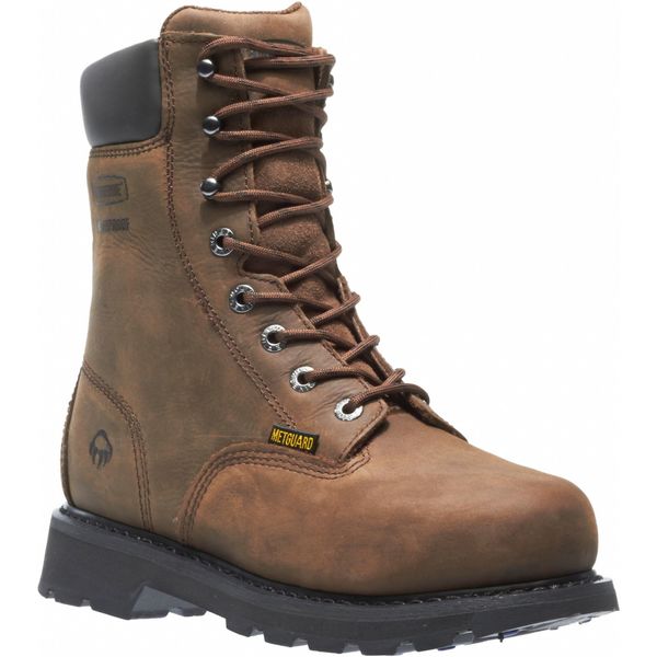 Size 11-1/2 Men's 8 in Work Boot Steel Work Boot, Brown
