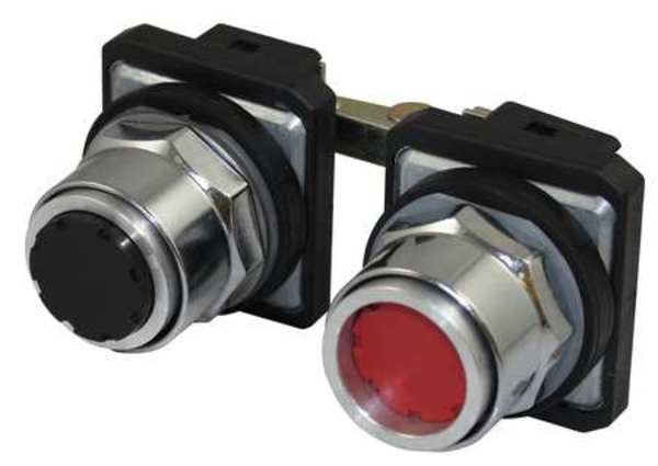 Pendant Push Button, 30 mm, Black/Red
