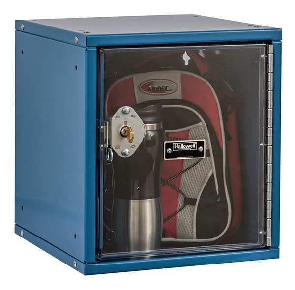 Box Locker, 11 5/16 in W, 12 in D, 12 11/16 in H, (1) Tier, (1) Wide, Blue