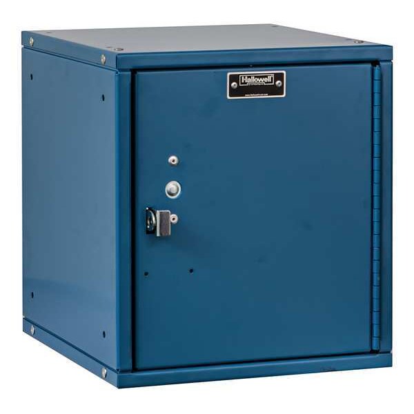 Box Locker, 11 5/16 in W, 12 in D, 12 11/16 in H, (1) Tier, (1) Wide, Blue