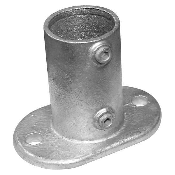 Structural Pipe Fitting, Railing Base Flange, Cast Iron, 2 in Pipe Size, 50000 lb Tensile Strength