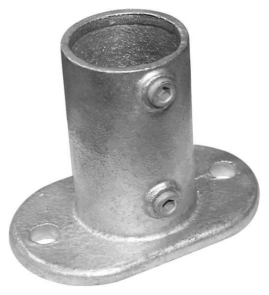 Structural Pipe Fitting, Railing Base Flange, Cast Iron, 0.75 in Pipe Size