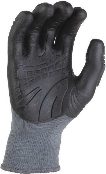 Coated Gloves, Gray, Seamless Knit
