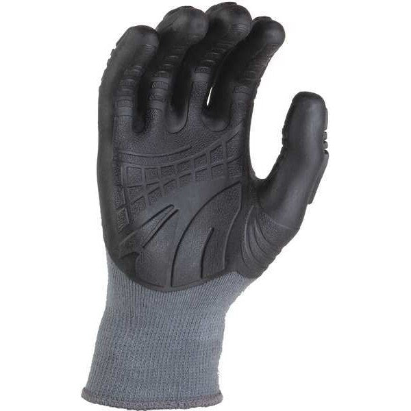Coated Gloves, Gray, Seamless Knit