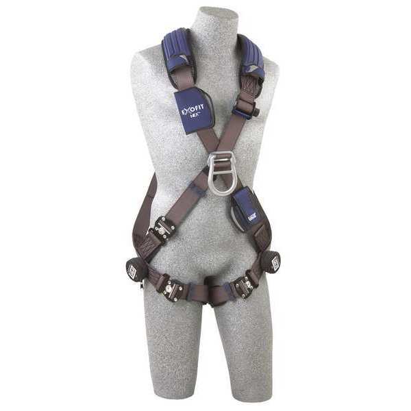Full Body Harness, Crossover Style, XL, Repel(TM) Polyester, Gray