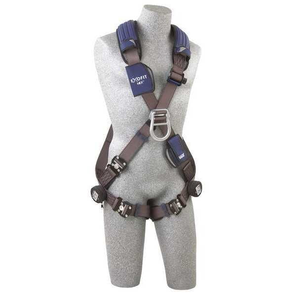Full Body Harness, Crossover Style, M, Repel(TM) Polyester, Gray