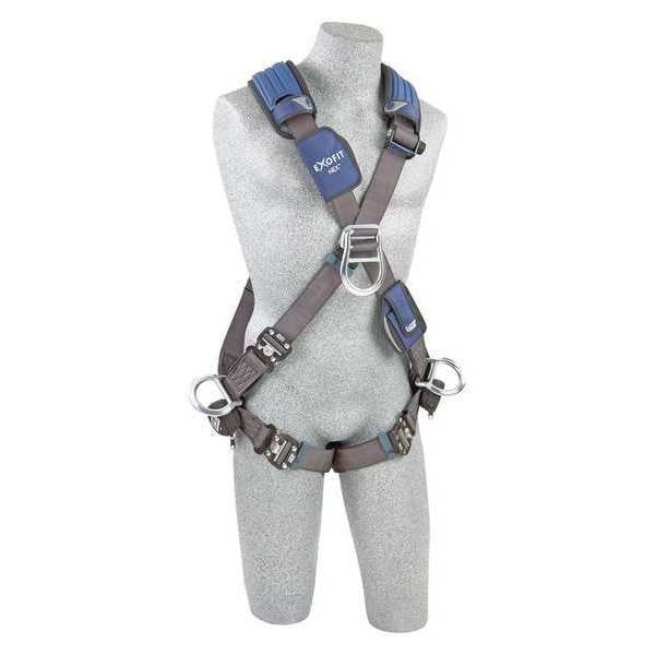 Full Body Harness, Crossover Style, L, Repel(TM) Polyester, Gray