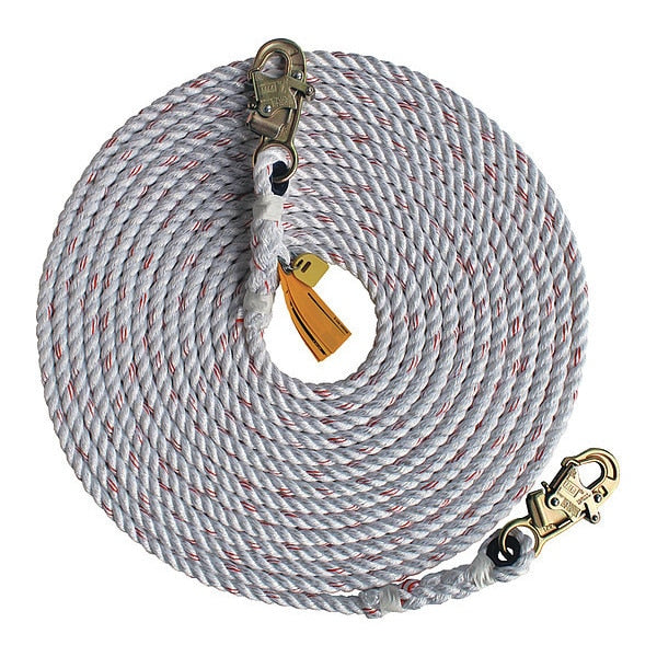Rope Lifeline, 100 ft., 310 lb. Weight Capacity, White