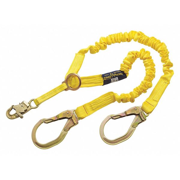 Rescue Shock Absorbing Lanyard, 6 ft., 310 lb. Weight Capacity, Yellow