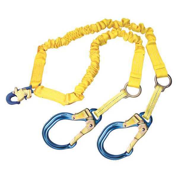 Shock Absorbing Lanyard, 6 ft., 310 lb. Weight Capacity, Yellow